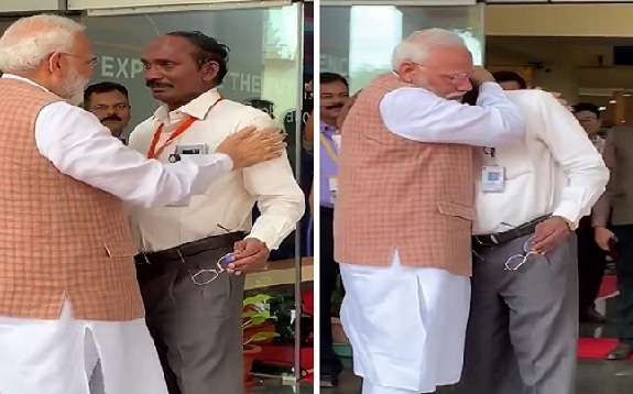 PM मोदी से गले लगकर रो पड़े इसरो #ISRO चीफ, मोदी ने बढ़ाई हिम्मत